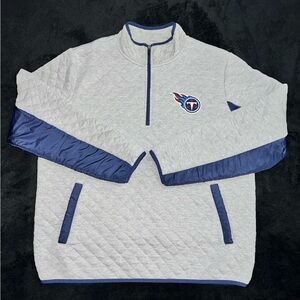 Tennessee Titans Men’s NFL G-III Gray Slugger Quilted Pullover, 1/2 Zip, Size XL